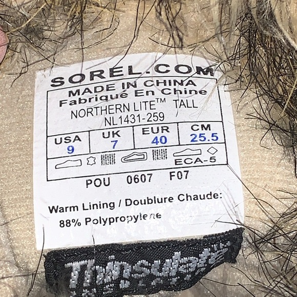 Sorel Northern Lite Tall Waterproof Thinsulate lined Suede Boot Wms sz9 EUC - Picture 9 of 12